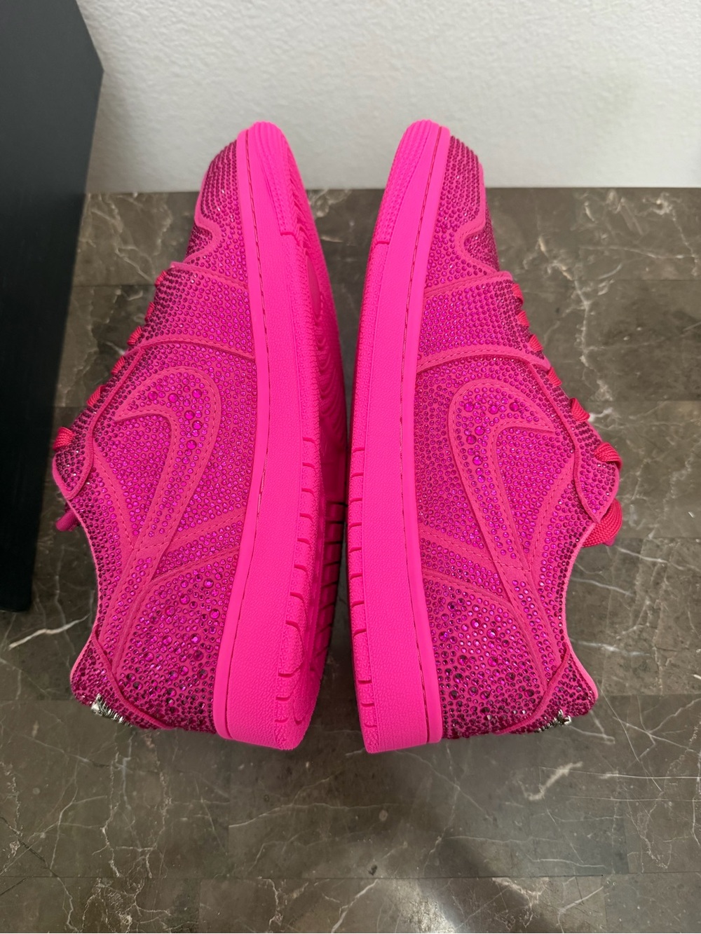 New! Women’s Nike Air Jordan 1 Retro Low OG Swarovski Crystal Sneakers, Size 9.5 - Picture 8 of 15
